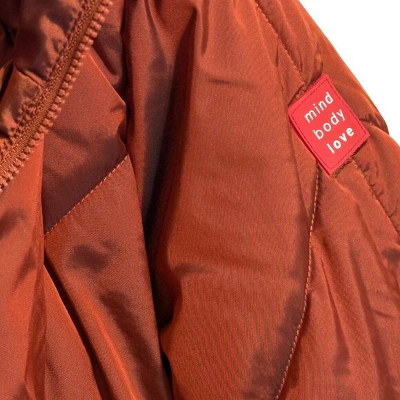 Womens Mind Body Love Burnt Orange Puffer Jacket - Size Small - Picture 4 of 10